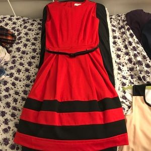 Red and black dress